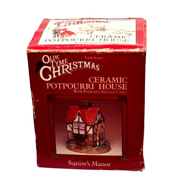 Olde Thyme Christmas Earth Scents Ceramic Potpourri House - Picture 4 of 9